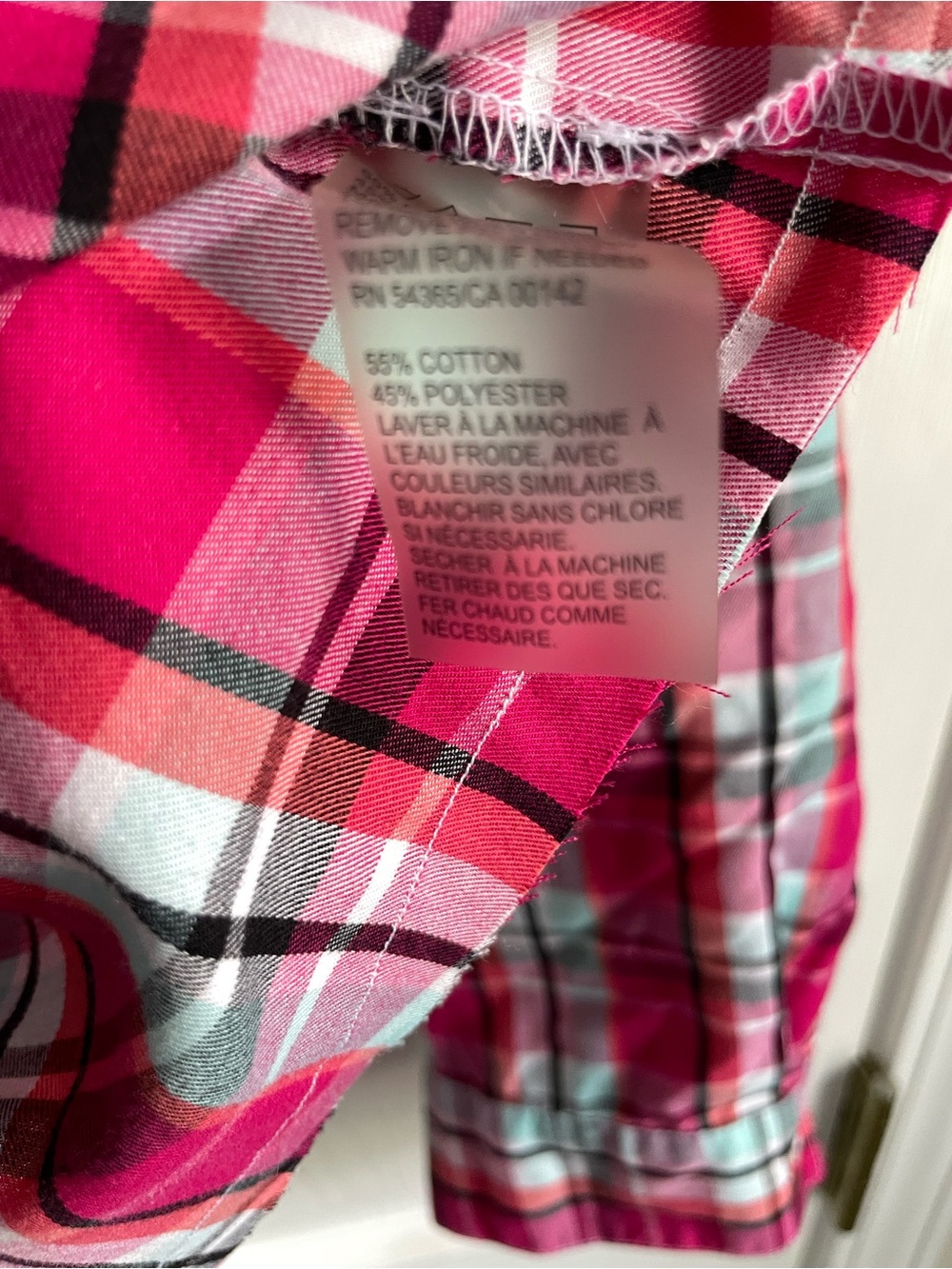 Allison Daley Pink Plaid Ruffle Collar Button-Down Shirt, Size L/XL - Picture 6 of 11